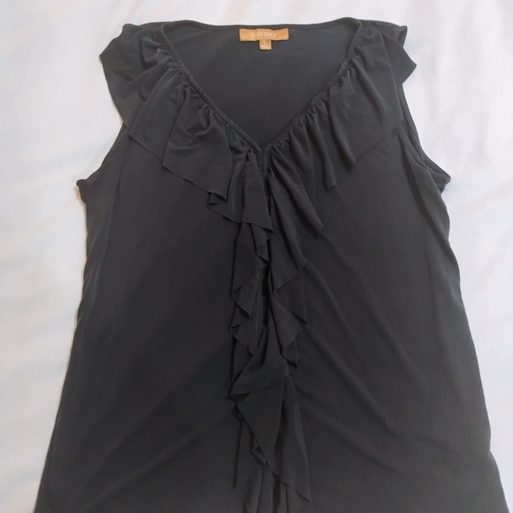 Ellen Tracy Tops - Ellen Tracy Black Ruffled Tank Top